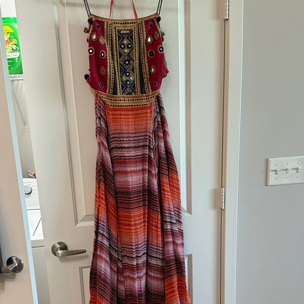 Free People Multicolor Bohemian Maxi Dress